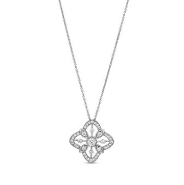 Verragio Large Fiore Diamond Pendant In White Gold 18K