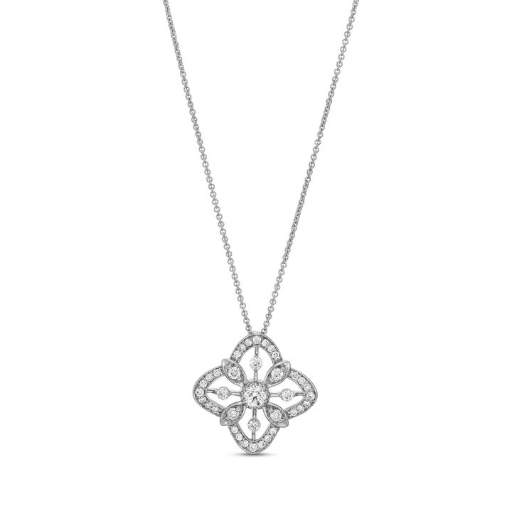 Verragio Large Fiore Diamond Pendant In White Gold 18K