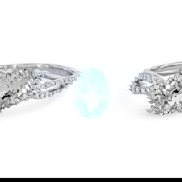 Aquamarine and Diamond Twist Ring