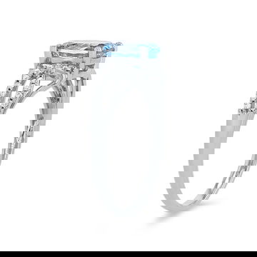 Aquamarine and Diamond Twist Ring