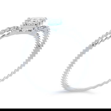 Aquamarine and Diamond Twist Ring
