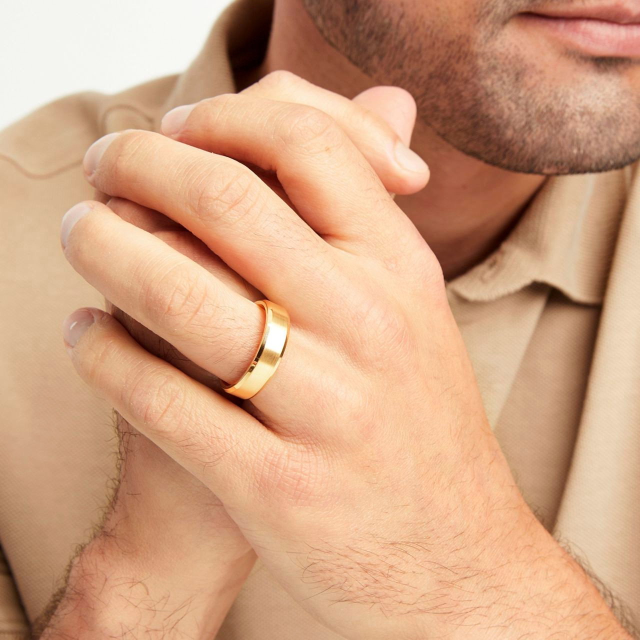Matte Polished Bevel Edge 6mm Wedding Band 1