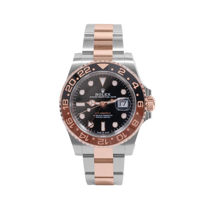 Rolex GMT-Master II 40 Black Dial Watch | "Rootbeer" | Oystersteel & Everose Gold