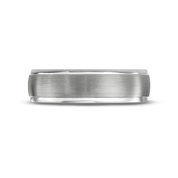 Simon G. Matte Polished Edge 6mm Wedding Band In Platinum