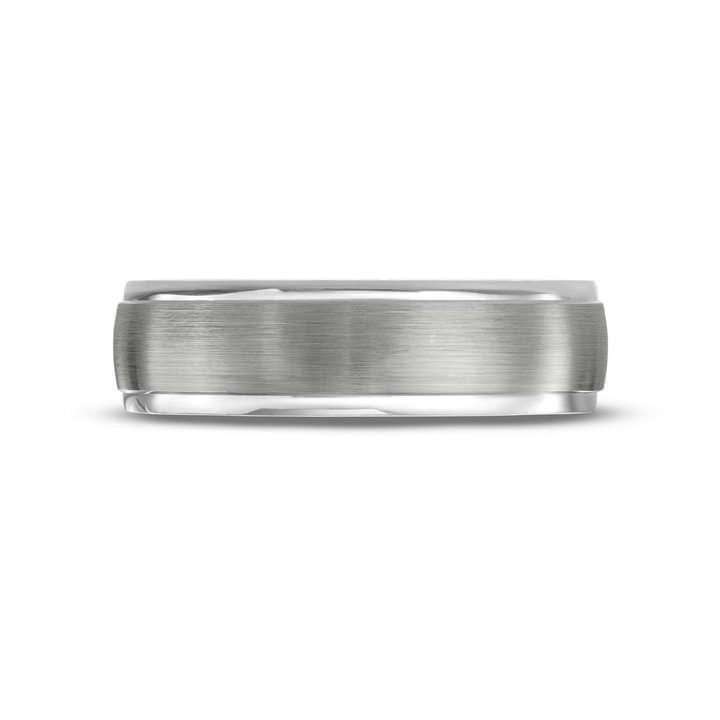 Simon G. Matte Polished Edge 6mm Wedding Band In Platinum