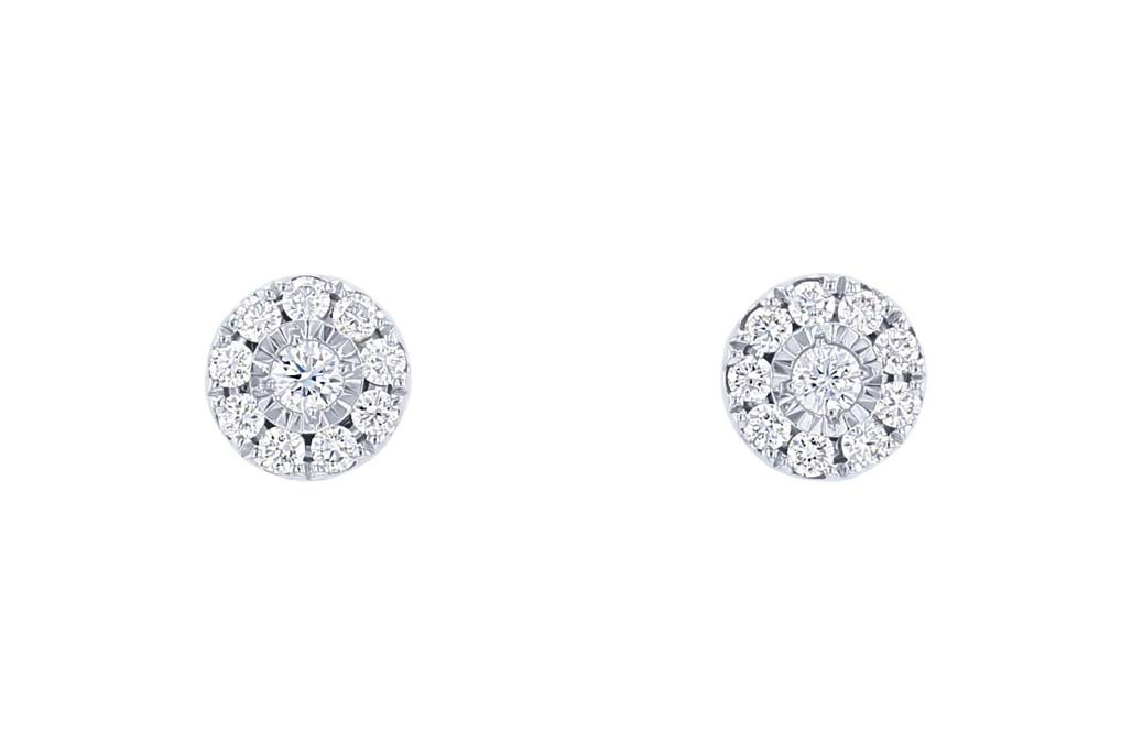 Illusion Halo Diamond Stud Earrings 0