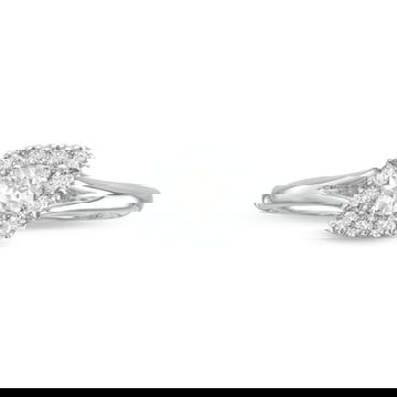 Round Diamond Cushion Halo Split Engagement Ring