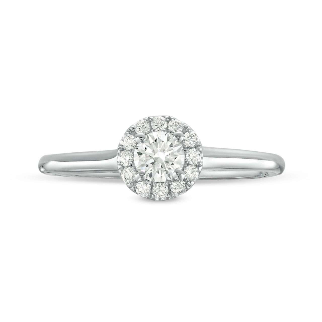 Round Diamond Halo Solitaire Engagement Ring 0