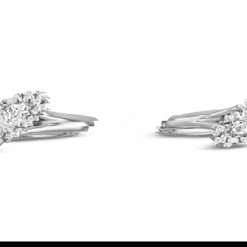Round Diamond Halo Split Engagement Ring