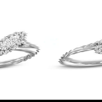 Round Diamond Halo Split Engagement Ring