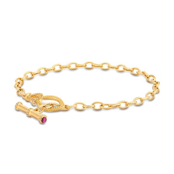 Verragio Devotion Beaded Rhodolite and Diamond Toggle Bracelet In Yellow Gold 18K
