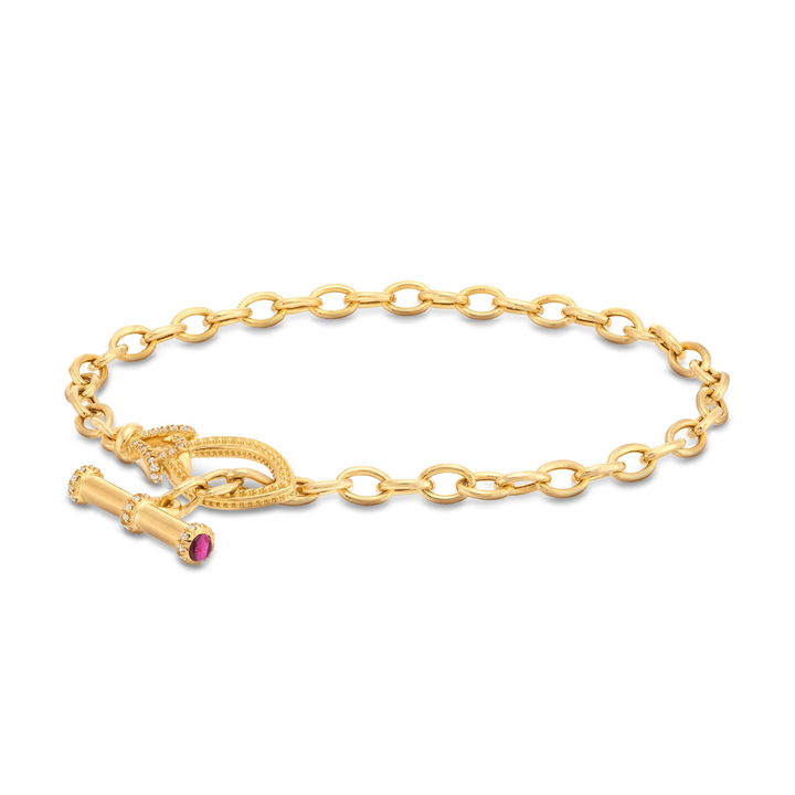 Verragio Devotion Beaded Rhodolite and Diamond Toggle Bracelet