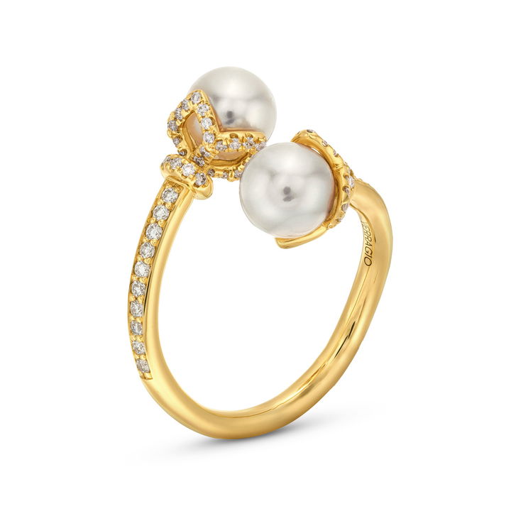 Verragio Petal Toi Et Moi Diamond & Pearl Ring