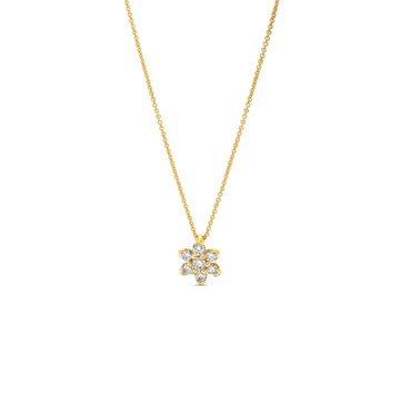 Verragio Medium Diamond Star Pendant Necklace In Solid 18K Yellow Gold