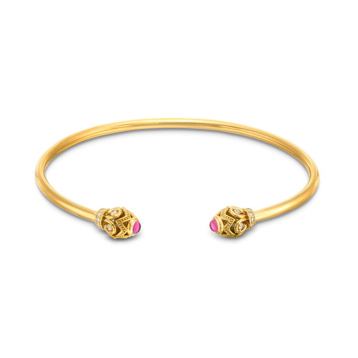 Verragio Diamond & Rhodolite Toi Et Moi Bangle Bracelet In Yellow Gold 18K
