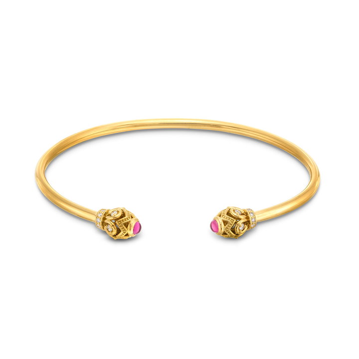 Verragio Diamond & Rhodolite Toi Et Moi Bangle Bracelet In Yellow Gold 18K
