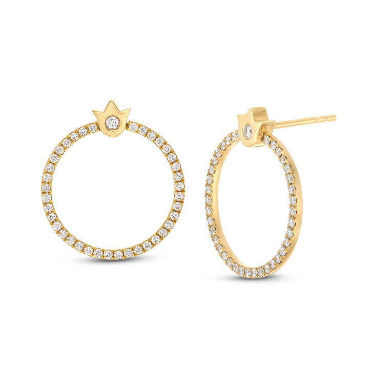 Verragio Small Crest Diamond Circle Earrings
