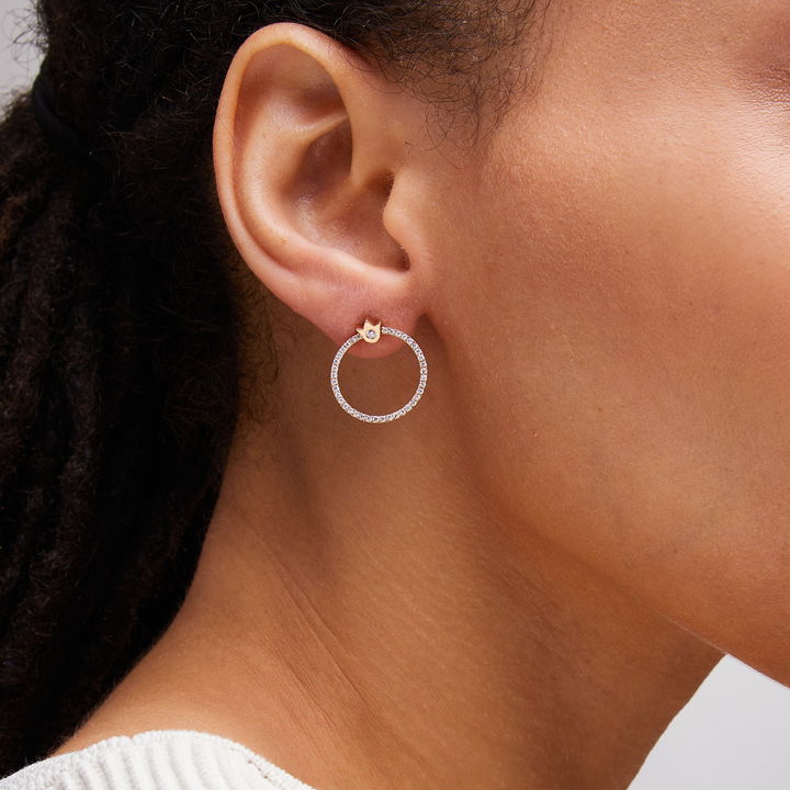 Verragio Small Crest Diamond Circle Earrings
