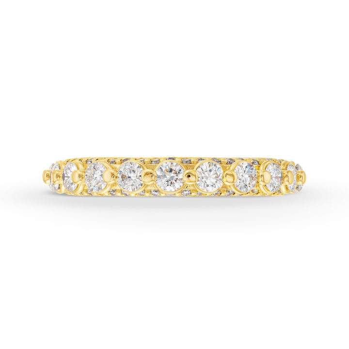 Yellow Gold 18K Verragio Couture Single Prong Three Sided Diamond Wedding Band