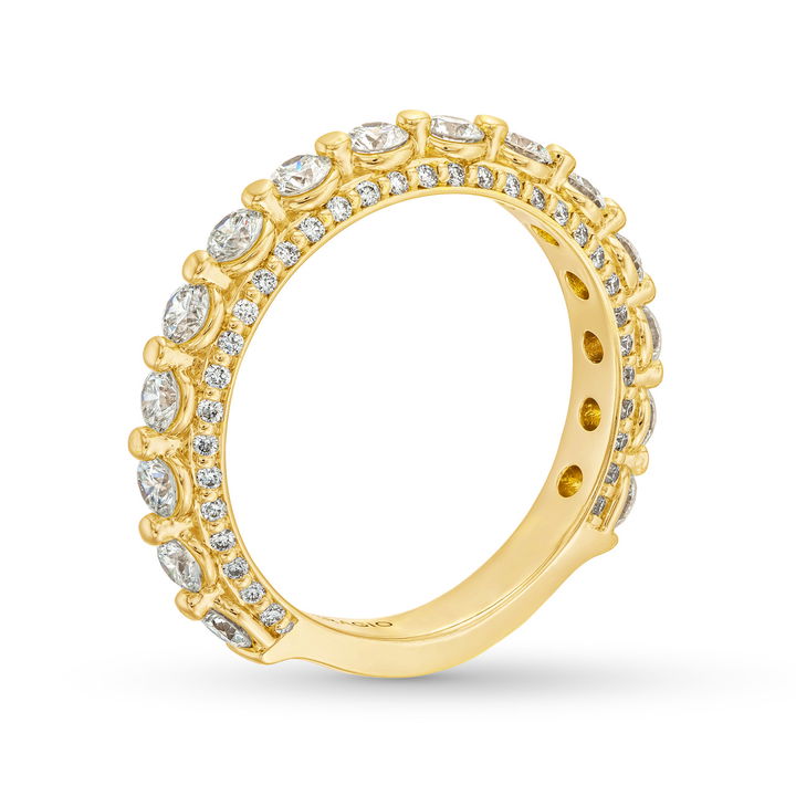 Yellow Gold 18K Verragio Couture Single Prong Three Sided Diamond Wedding Band