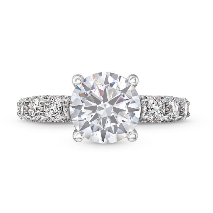 White Gold 18K Verragio Couture Hidden Halo Three Sided Diamond Engagement Setting