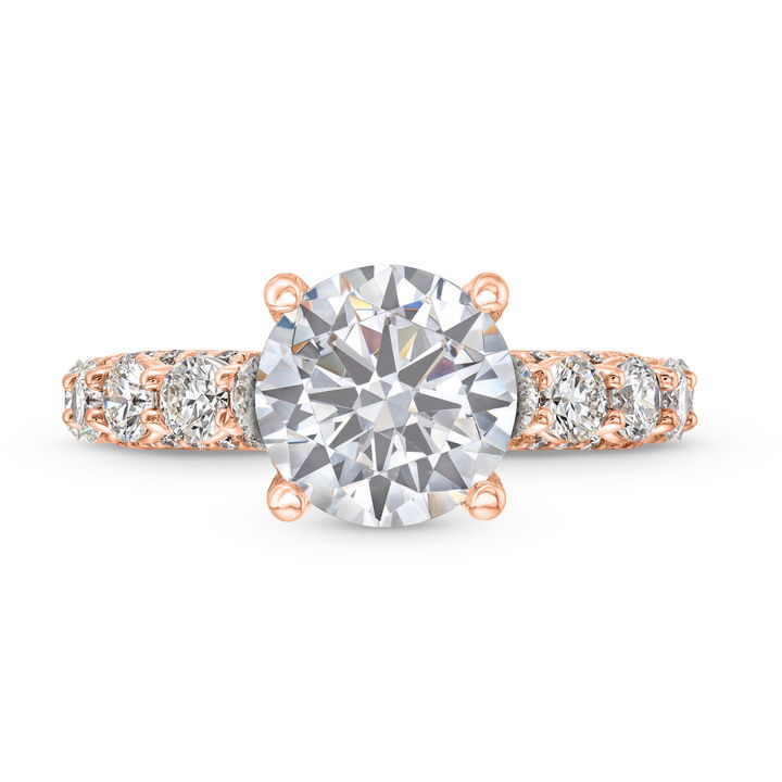 Rose Gold 18K Verragio Couture Hidden Halo Three Sided Diamond Engagement Setting