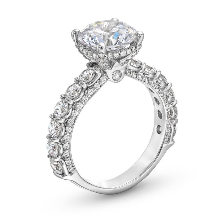 White Gold 18K Verragio Couture Hidden Halo Three Sided Diamond Engagement Setting