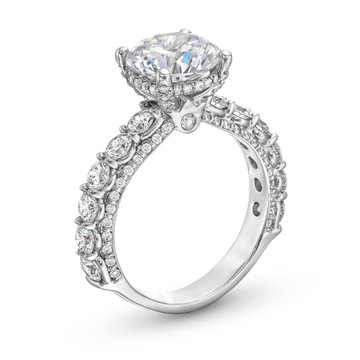 Verragio Couture Hidden Halo Three Sided Diamond Engagement Setting In Platinum