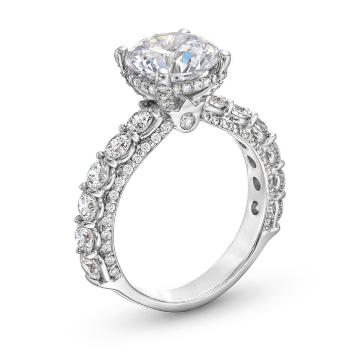 Verragio Couture Hidden Halo Three Sided Diamond Engagement Setting In Platinum