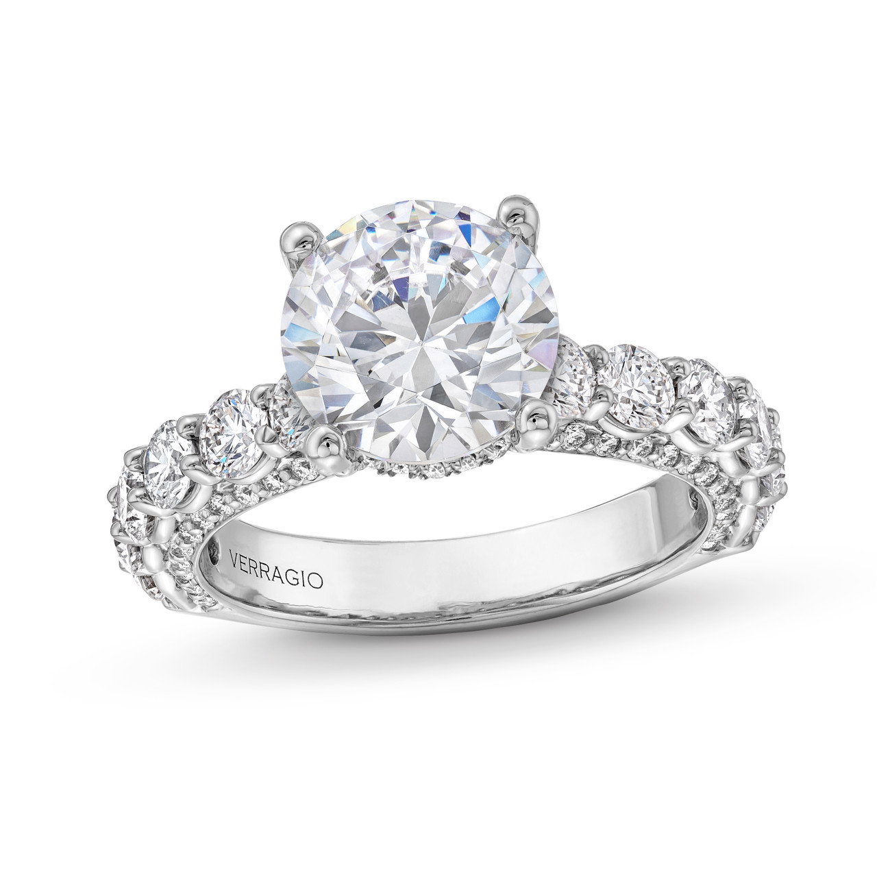 Verragio Couture Hidden Halo Three Sided Diamond Engagement Setting In White Gold 18K 1
