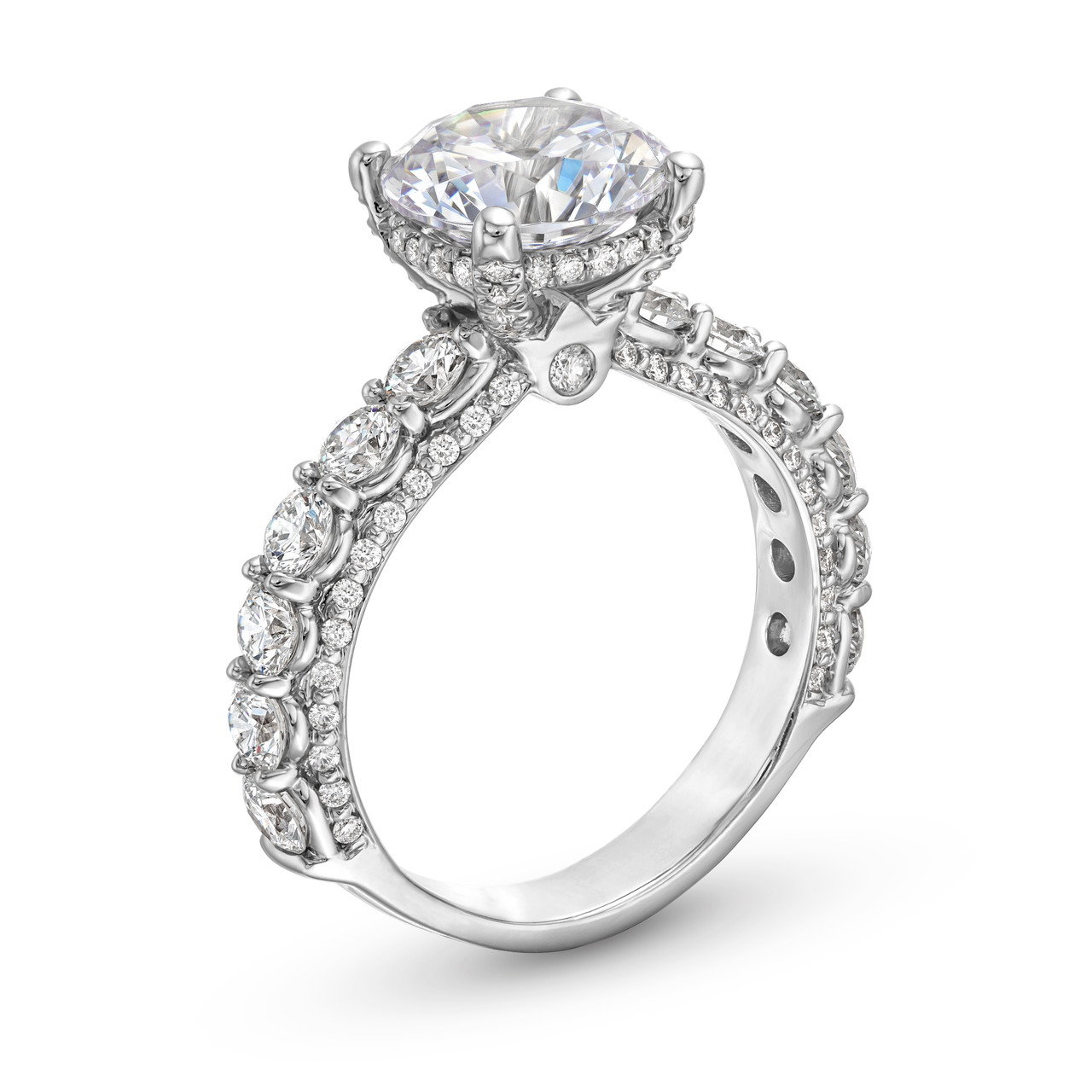 Verragio Couture Hidden Halo Three Sided Diamond Engagement Setting In White Gold 18K 2