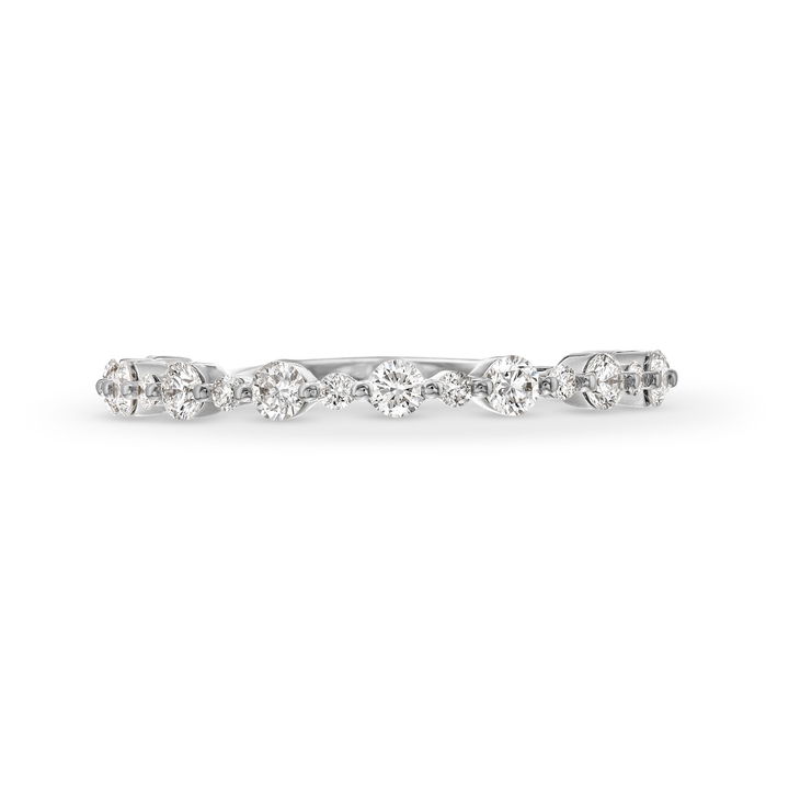 White Gold 18K Michael M. Crown Alternating Single Prong Wedding Band