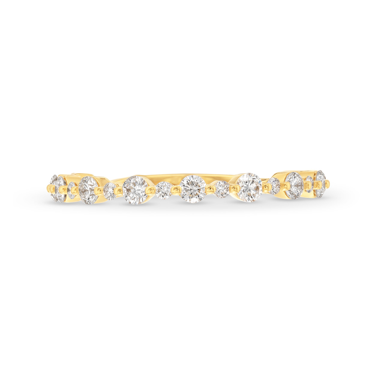 Michael M. Crown Alternating Single Prong Wedding Band 0