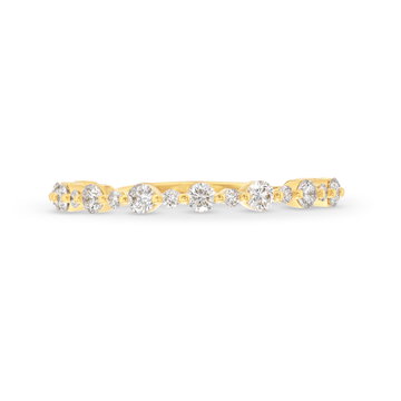 Michael M. Crown Alternating Single Prong Wedding Band In White Gold 18K