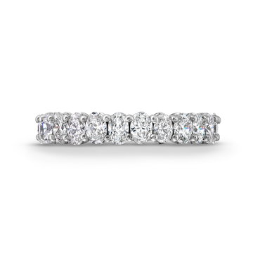 Michael M. Oval Diamond 3/4 Way Wedding Band In White Gold 18K