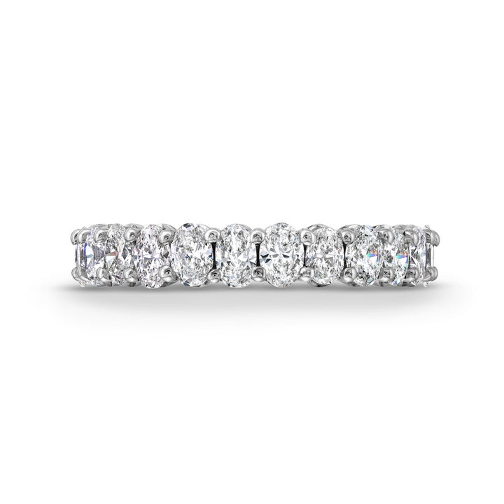 White Gold 18K Michael M. Oval Diamond 3/4 Way Wedding Band