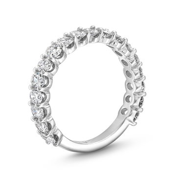 Michael M. Oval Diamond 3/4 Way Wedding Band In White Gold 18K