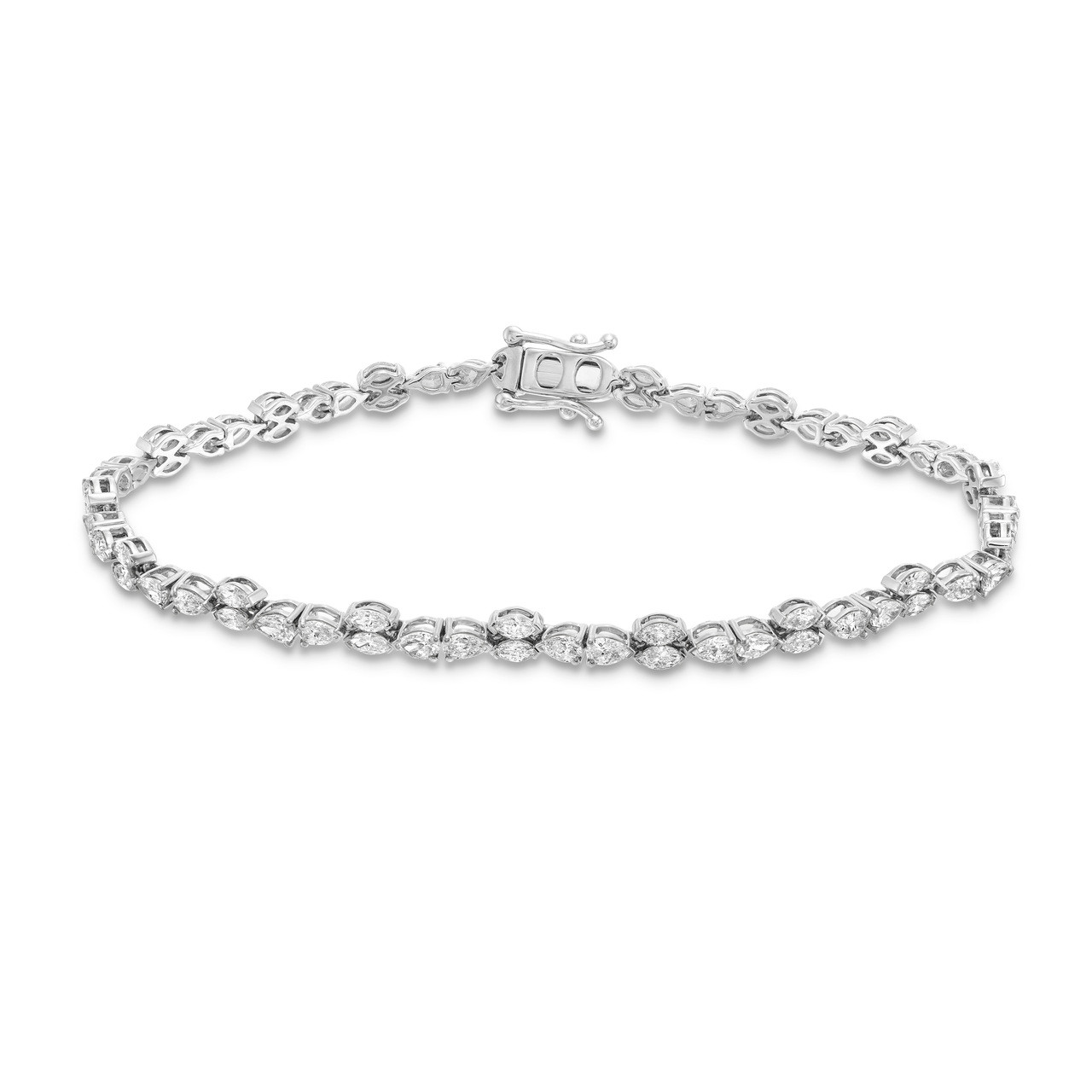 Alternating Pear & Marquise Diamond Bracelet 0