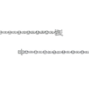 Alternating Pear & Marquise Diamond Bracelet In White Gold 14K