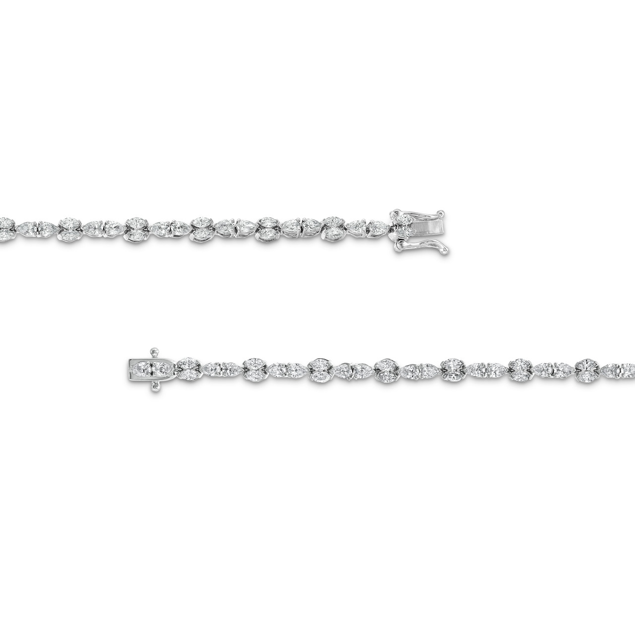 Alternating Pear & Marquise Diamond Bracelet 2