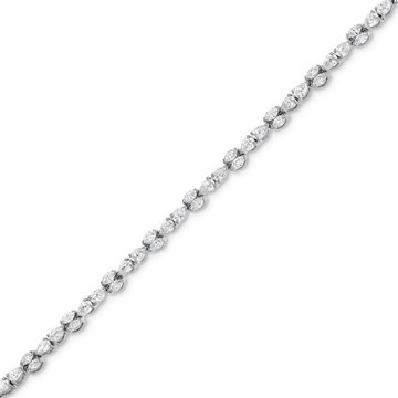 Alternating Pear & Marquise Diamond Bracelet In White Gold 14K