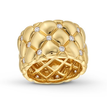 A. Jaffe Quilted Diamond Ring In Yellow Gold 14K