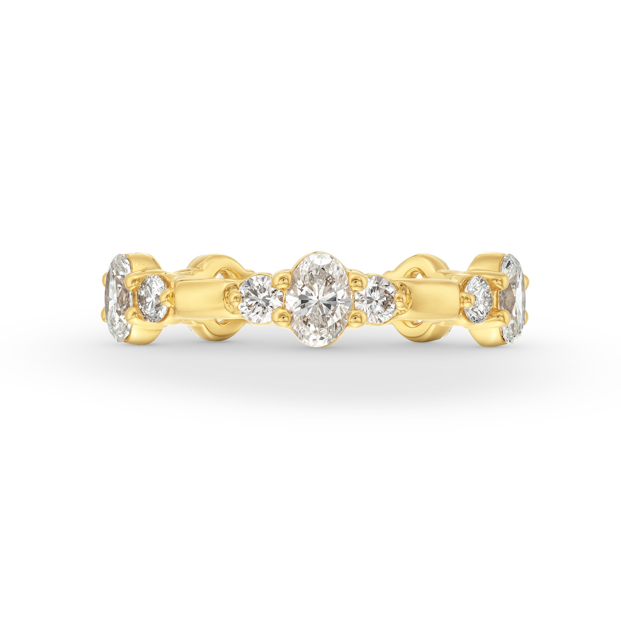 A. Jaffe Oval and Round Diamond Three Stone Wedding Band 0