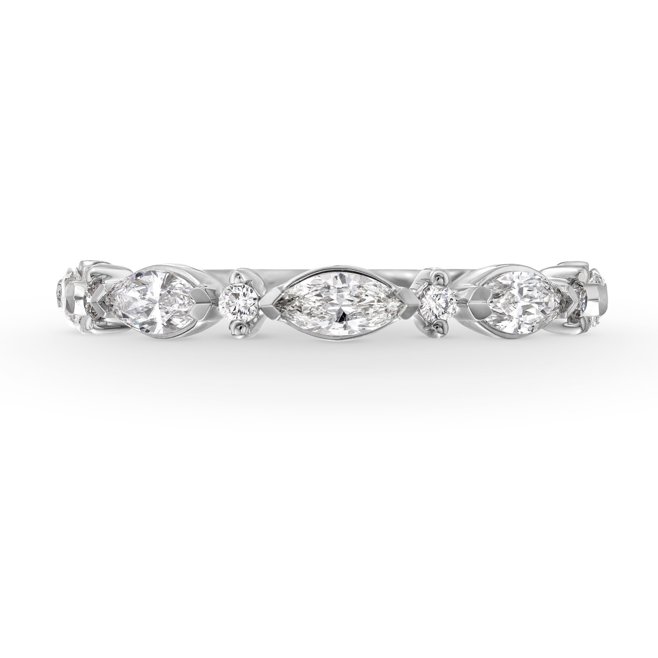 A. Jaffe Alternating Marquise and Round Diamond Wedding Band