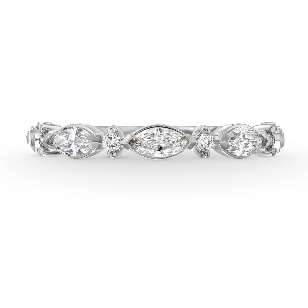 A. Jaffe Alternating Marquise and Round Diamond Wedding Band