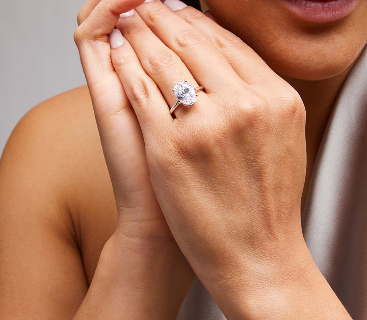 A. Jaffe Solitaire Hidden Diamond Detail Engagement Setting In White Gold 14K