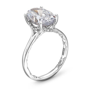A. Jaffe Solitaire Hidden Diamond Detail Engagement Setting In White Gold 14K