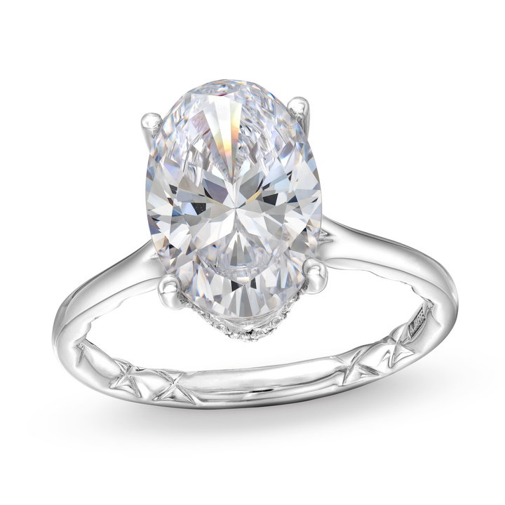 A. Jaffe Solitaire Hidden Diamond Detail Engagement Setting In White Gold 14K