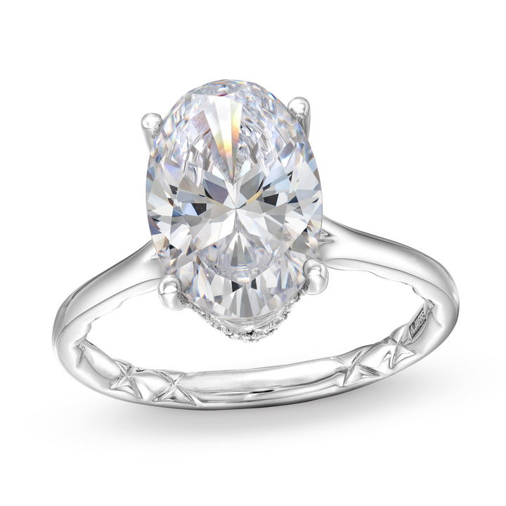 A. Jaffe Solitaire Hidden Diamond Detail Engagement Setting In White Gold 14K