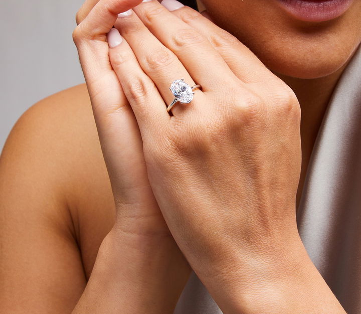 A. Jaffe Solitaire Hidden Diamond Detail Engagement Setting In White Gold 14K